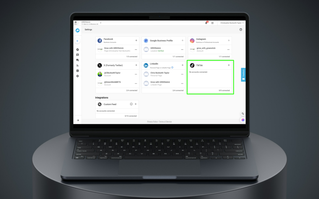 TikTok Connection in GREENstick Social Marketing